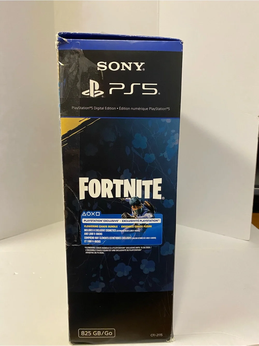Sony PS5 Fortnite flowering chaos bundle Digital 825GB new in open box, WHITE